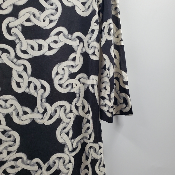 Diane Von Furstenberg RURI Chain Print Dress Silk Quarter Sleeves Cocktail Dress - Picture 4 of 10